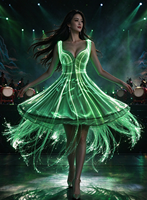 Robe de tutu classique en fibre optique pour femmes |   Tenue de performance lumineuse pour la scène, la compétition et les spectacles de danse