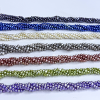 Perles d'eau douce colorées de 5-6 mm, perles baroques à trou percé, perles en vrac pour la création de bijoux, fabrication artisanale DIY, approvisionnement en gros