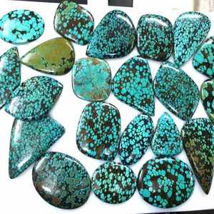 Vente en gros de cabochon de turquoise tibétaine naturelle, pierres précieuses en vrac pour la fabrication de bijoux, pierres précieuses de turquoise tibétaine - Product Image 1