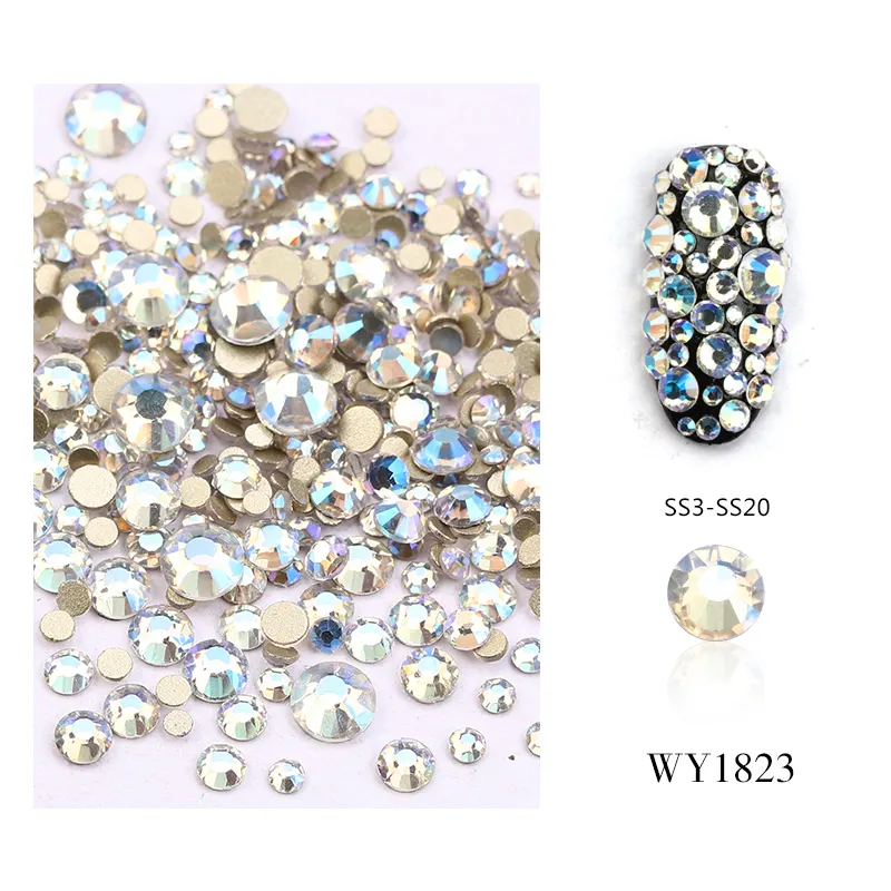 Elegant Round Flat Back Decoration Diamonds Jewelry Nail Art Crystals Rhinestones