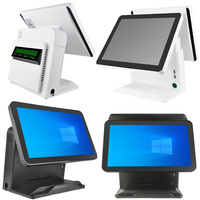 JSJ62K Más Vendido Terminal de Caja Registradora con Pantalla Táctil Doble y Todas las Opciones, Conjunto de Máquina de Sistema POS para Tienda