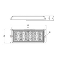 Zweifarbige 12 LED Warnleuchte Rot Blau Gelb Weiß Grün Stroboskop-Licht LTD146