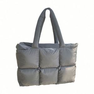 Hot Selling <b>Large</b> Capacity Winter Tote <b>Bag</b> Waterproof Nylon <b>Canvas</b> Shoulder <b>Bag</b> with Space Cotton Down Padded Handle - Product Image 1