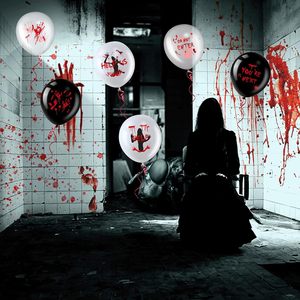 بيع بالجملة 12 بوصة بالونات لاتكس هالوين الدموية شعار مخصص زينة الحزب لعيد الميلاد بالونات هالوين المطبوعة - Product Image 5