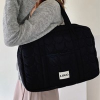 Nouveau sac fourre-tout matelassé et rembourré pour femme, grand format, brodé, pour ordinateur portable, idéal pour les trajets quotidiens, avec logo personnalisé