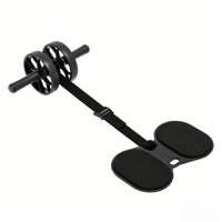 Rouleau abdominal multifonctionnel à 2 roues avec bande de résistance et tapis de genouillère – Rouleau d'exercice abdominal portable pour la maison et la salle de sport (hommes et femmes)