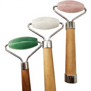 โรสควอตซ์ลูกกลิ้งนวดหน้าหยกสีขาวหินอเวนจูรีนลูกกลิ้งคริสตัลสีชมพูคุณภาพสูง - Product Image 2