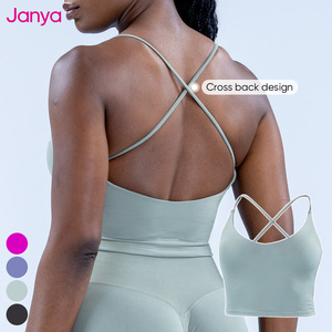Conjunto Deportivo Janya de Nylon Mate, Top Deportivo sin Espalda de Alta Elasticidad, Shorts de Yoga sin Costuras con Efecto Push-Up para <span class=keywords><strong>Mujer</strong></span> - Product Image 4