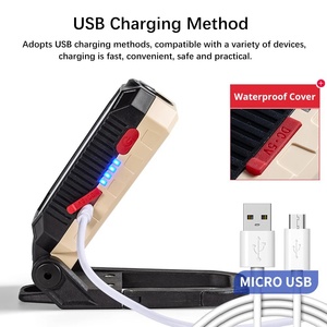 Usb Rechargeable Portable <b>Led</b> Flashlight Cob Work <b>Light</b> Adjustable Waterproof Design Built-In Battery WD- Cob Wo - Product Image 5