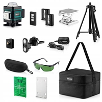 Niveau laser - Niveau laser 360 auto-nivelant avec trépied, outil de nivellement laser 4 x 360, ligne laser verte pour le nivellement du sol