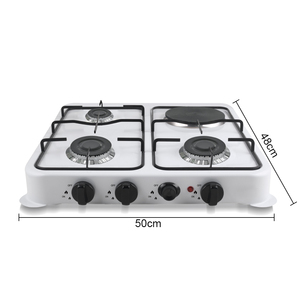Cuisinière domestique RAF R.8510 3 gaz 1 électrique 1000W avec quatre foyers, plaques chauffantes de 150 mm et anneaux en aluminium pour la cuisine et les repas - Product Image 5