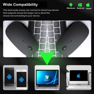 Ratón de Modo Dual y Ratón Óptico Inalámbrico Recargable de 2.4G con Wifi, Clic Silencioso para iPad, <span class=keywords><strong>iPhone</strong></span>, <span class=keywords><strong>Macbook</strong></span> - Product Image 4