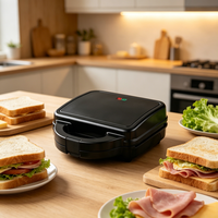 Máquina para Hacer Waffles Eléctrica 3 en 1 con Placa Desmontable, Plancha para Sándwiches de 2 Rebanadas, Plancha para Waffles, Máquina Multifunción para Desayunos