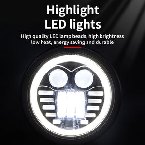 新设计电动摩托12v前照灯，带转向信号高/低复古摩托车摩托车圆形发光二极管前照灯 - Product Image 3