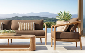 Mesa de centro rectangular de teca maciza para exteriores, de lujo natural, moderna y sencilla, para jardín. - Product Image 3