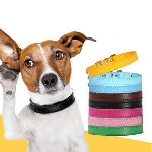 <span class=keywords><strong>Collar</strong></span> sencillo para mascotas, <span class=keywords><strong>Collar</strong></span> ajustable de <span class=keywords><strong>Pu</strong></span> para perro, Color sólido de alta calidad - Product Image 2