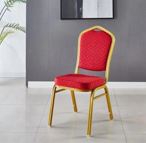 Chaises de mariage d'église en tissu empilables de haute qualité et bon marché, cadre en acier métallique, chaise de banquet d'hôtel utilisée à vendre - Product Image 3