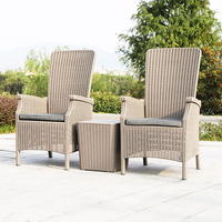 Intempéries En Plein Air Fauteuil Salon de Jardin En Osier En Plastique À Manger Chaises