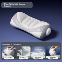 Coussin de soutien lombaire gonflable en PVC pressurisé portable transfrontalier avec repose-pieds pour voyages en avion, trains à grande vitesse et activités de plein air