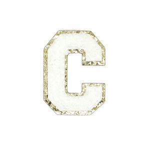 कस्टम चेनले कढ़ाई विश्वविद्यालय पत्र ए-ज़ पैच गोल्ड ग्लिटर 1-3 दिन नमूना समय उत्पाद शैली - Product Image 1