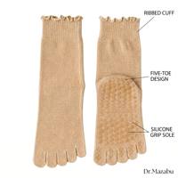 Calcetines de Yoga y Pilates de Lujo con Cinco Dedos, Antideslizantes, con Ribete de Encaje, 85% Algodón, Transpirables, Calcetines Profesionales de Fitness para Mujer