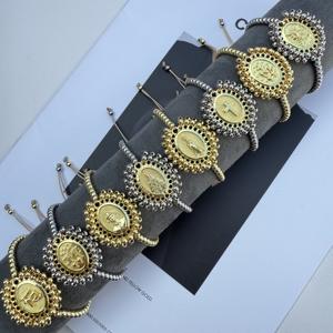 Pulseras <span class=keywords><strong>de</strong></span> Moda Miyuki con Dijes Religiosos <span class=keywords><strong>de</strong></span> Latón Ovalado Bañado en <span class=keywords><strong>Oro</strong></span>, <span class=keywords><strong>Pulsera</strong></span> con Cruz y Corazón, Joyería <span class=keywords><strong>de</strong></span> Moda al por Mayor - Product Image 3