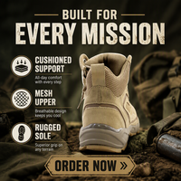 Bottes tactiques en cuir pour hommes, noir kaki, imperméables, antidérapantes, durables pour l'entraînement en plein air, logo personnalisé, ISO CE