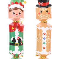 Boîtes cadeaux en papier pour crackers de Noël, emballages cylindriques détachables pour bonbons, boîte à dragées pour fêtes de fin d'année avec ruban doré