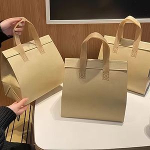 Disposable Non-Woven Insulated Bag Thermal Cooler <b>Pouch</b> for Food Delivery Takeaway Milk Tea Beverage Lunch Meal Storage - Product Image 1