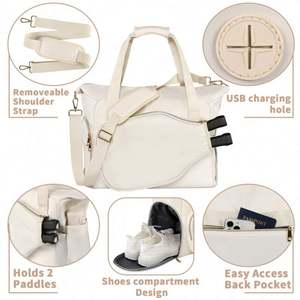 Échantillon gratuit, service OEM/ODM, sac fourre-tout multifonctionnel personnalisé de grande capacité pour femmes avec compartiment à chaussures, sac de pickleball - Product Image 3
