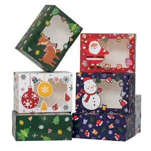 Wholesale High Quality Christmas Children Biscuit Cookie Gift Paper Box Party Birthday Snowman Elk Santa Claus Cardboard Box