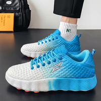 Chaussures de sport pour hommes, couleur dégradée confortable, respirantes, en tissu tissé, semelle en PVC résistante à l'usure, pour le jogging