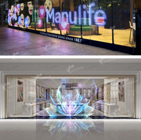 Écran LED en film transparent ultra-fin pour vitrine intérieure, affichage sur verre intérieur pour la publicité