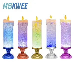 Светодиодная блестящая беспламенная свеча Mskwee, светящаяся Электронная свеча, романтическое украшение для вечеринки, домашний декор, Рождественское украшение, красивый ночник