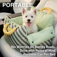 Siège de Voiture Portable pour Chien, Transporteur de Voyage Rembourré et Matelassé pour Animaux, Lit Rehausseur Pliable avec Poignée de Transport pour Petits Chiens et Chats - Vente en Gros