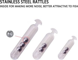 Señuelo de pesca con sonajeros de vidrio, tubo vibrador para gusano, tubo insertable para jig, sonajeros que agitan para atraer, atrayentes para atado de moscas - Product Image 4