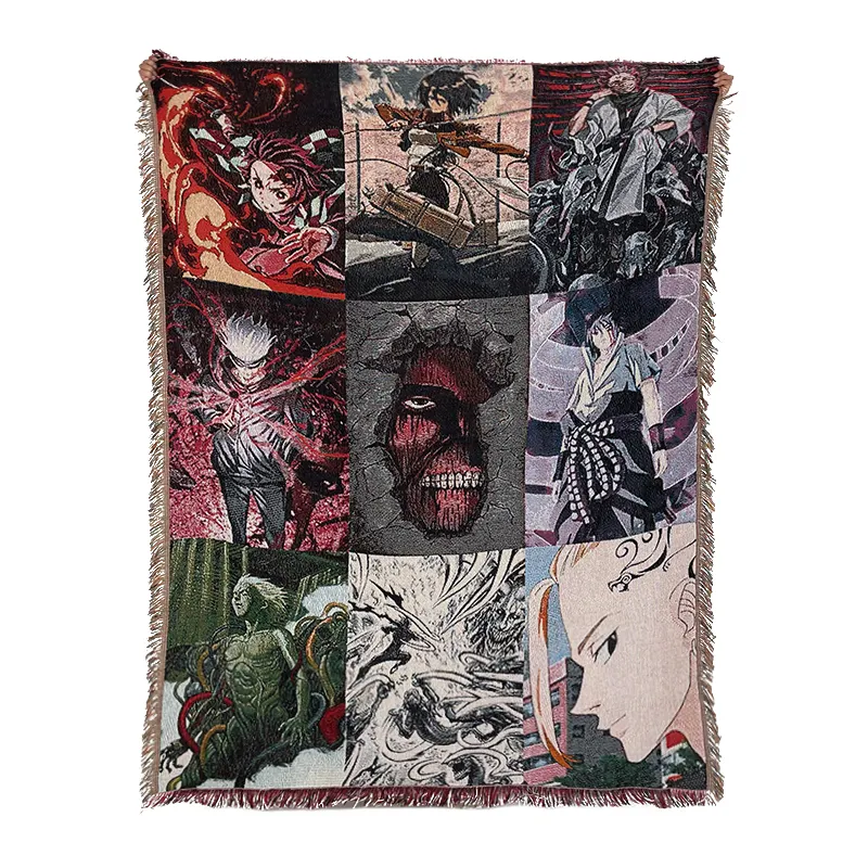 Customized Anime Tapestry Clothing Cartoon Jacquard Woven Blanket Tapestry Hoodies