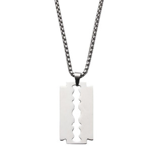 G1839 Trang Sức Hip Hop Bằng Thép Không Gỉ Bán Sỉ Cá Nhân Vòng Cổ Lưỡi Dao Cạo Cho Nam Và Nữ - Product Image 1