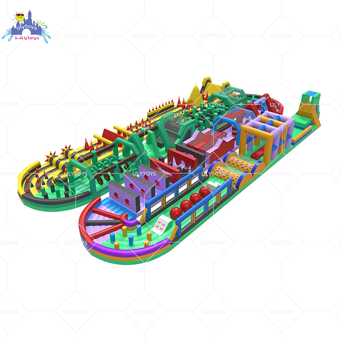 Надувная полоса препятствий, большая в мире надувная полоса препятствий для взрослых и детей