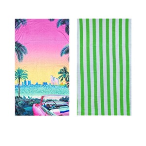 Toalla de Playa Personalizada Xinshang de 70x140 cm, Toalla Rectangular Promocional de Tela de Rizo Estampada a Rayas de Poliéster con Logotipo - Product Image 5
