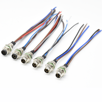 Connecteur M8 à 4 broches étanche pour câblage, transmission de signal, fixation arrière, connecteur mâle à montage sur panneau
