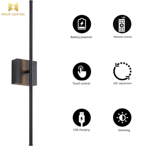 Lampe murale rotative à 350° de haute qualité avec chargeur sans fil USB, idéale pour hôtel, salon, couloir, chevet - Product Image 3