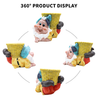 Pot de fleurs en résine haut de gamme en forme de gnome, statue décorative de jardin extérieur, décoration de nain fantaisiste avec panier pour patio, pelouse, véranda
