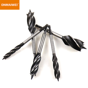 Brocas de taladro de madera con <span class=keywords><strong>punta</strong></span> de <span class=keywords><strong>tornillo</strong></span> de vástago hexagonal de 4 flautas personalizadas OEM para perforación de carpintería - Product Image 2