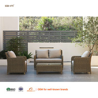 BHR Villa Farmhaus PE-Rattan Modulares Garten-Sofa-Set Outdoor-Möbel Hochwertig und Langlebig