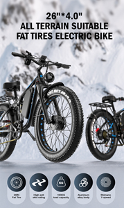 Vélo électrique tout-terrain EU Stock MTB 52V 23Ah E-BYCCO EB7 Pro avec pneus tout-terrain de 26 pouces, 7 vitesses, frein à disque, <span class=keywords><strong>moteur</strong></span> 2000W - Product Image 4