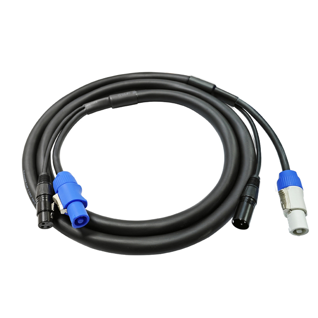 XLR Combi Cable 5-Pin DMX PowerCON TRUE1 Compatible Combo Cable 14AWG 3FT 6FT 10FT 15FT 25FT Xlr 3 Pin Power Hybrid Cable