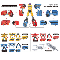 PANDAS 3-en-1 Déformation Robot Jouets Action Figure Véhicule Combinaison Bus Transformer Voiture Robot Modèle Moulé Sous Pression En Plastique Jouets pour