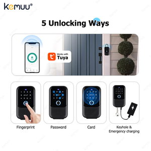 KEMUU Tuya TTlock Electronic <span class=keywords><strong>Airbnb</strong></span> Lock Box Combinación de huellas dactilares Smart key Lock Box <span class=keywords><strong>Caja</strong></span> de bloqueo de almacenamiento de <span class=keywords><strong>llaves</strong></span> de montaje en pared - Product Image 2