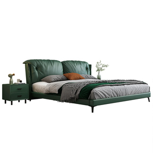 Cama King Size Moderna de Lujo con Estructura de Cuero Italiano, Cama Queen Size con Cajones de Almacenamiento, Plataforma Baja de Cuero - Product Image 3